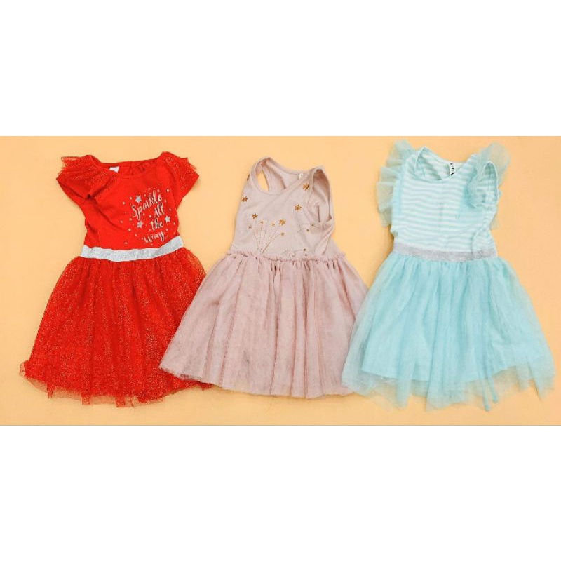 Đầm thun phối chân váy voan Little Princess + K-D