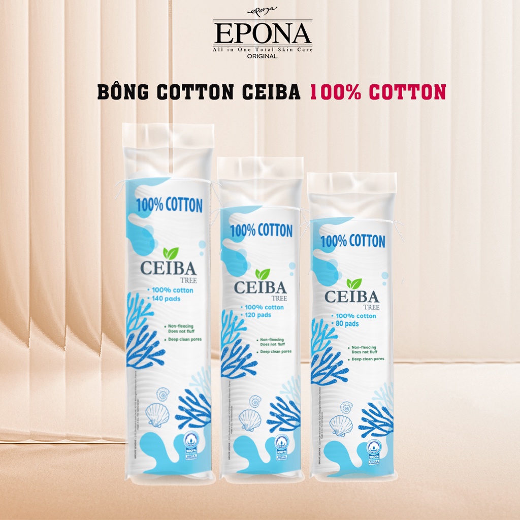 Bông Tẩy Trang Ceiba 100% Cotton Siêu Tiết Kiệm Dung Dịch