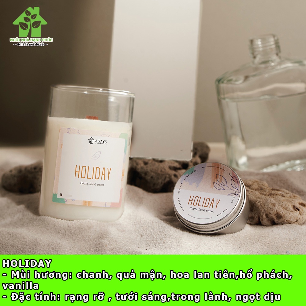 Nến thơm decor phòng ngủ Candle Cup Agaya , hương HOLIDAY, tươi sáng như đang trải nghiệm kỳ nghỉ thú vị