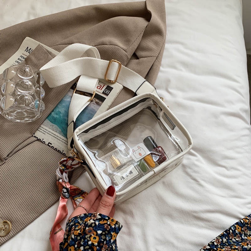 Túi xách IELGY dây đeo vai bản rộng đựng điện thoại bằng PVC kiểu Hàn Quốc cho nữ