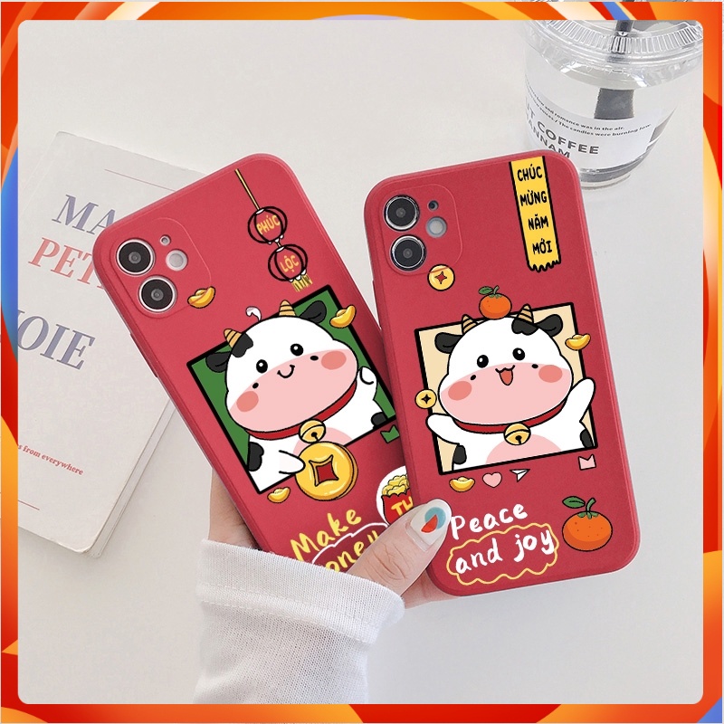 Ốp lưng IPhone vuông bò sữa năm mới 5s/6/6plus/6s/6splus/7/7plus/8/8plus/x/xr/xs/11/12/13/14/Pro/Plus/Promax A33