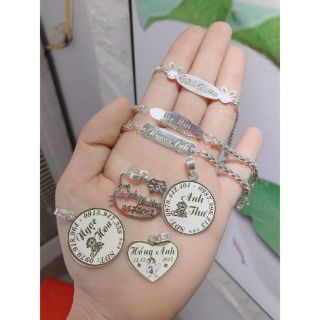 Combo lắc bé và mặt khắc tên