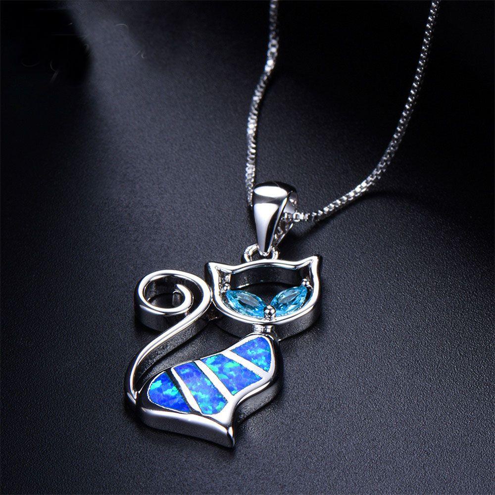 HS Vòng cổ Mặt Đá Opal Thời Trang Cho Nữ