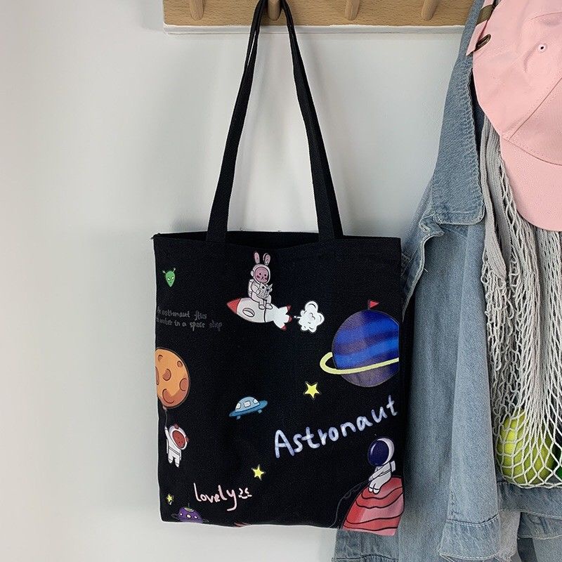 Túi Xách Tay Cỡ Lớn Bằng Vải Canvas Phong Cách Hàn Quốc Dành Cho Nữ