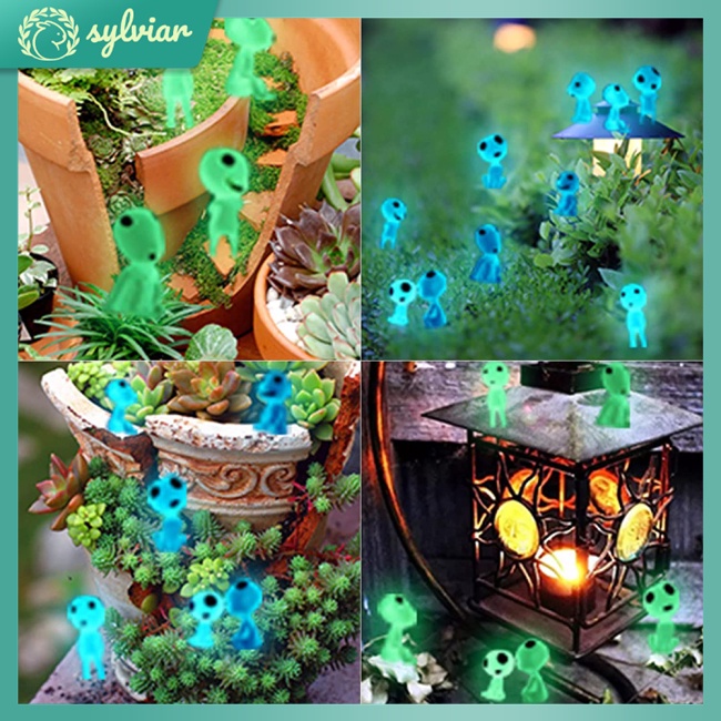 Set 10 Người Ngoài Hành Tinh Bằng Nhựa Phát Quang Trang Trí Halloween