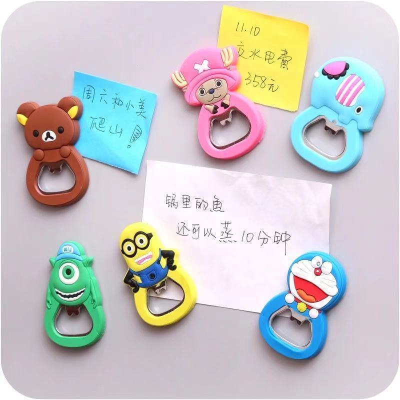 Dụng Cụ Mở Nắp Chai Bia Từ Tính Bằng Thép Không Gỉ Hình Hoạt Hình Dễ Thương