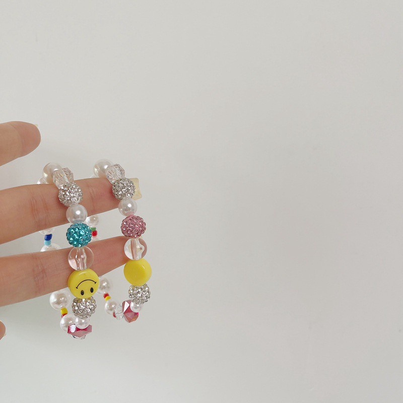 Vòng Tay Chuỗi Hạt Ngọc Trai Mặt Cười Hoạt Hình Cho Nữ