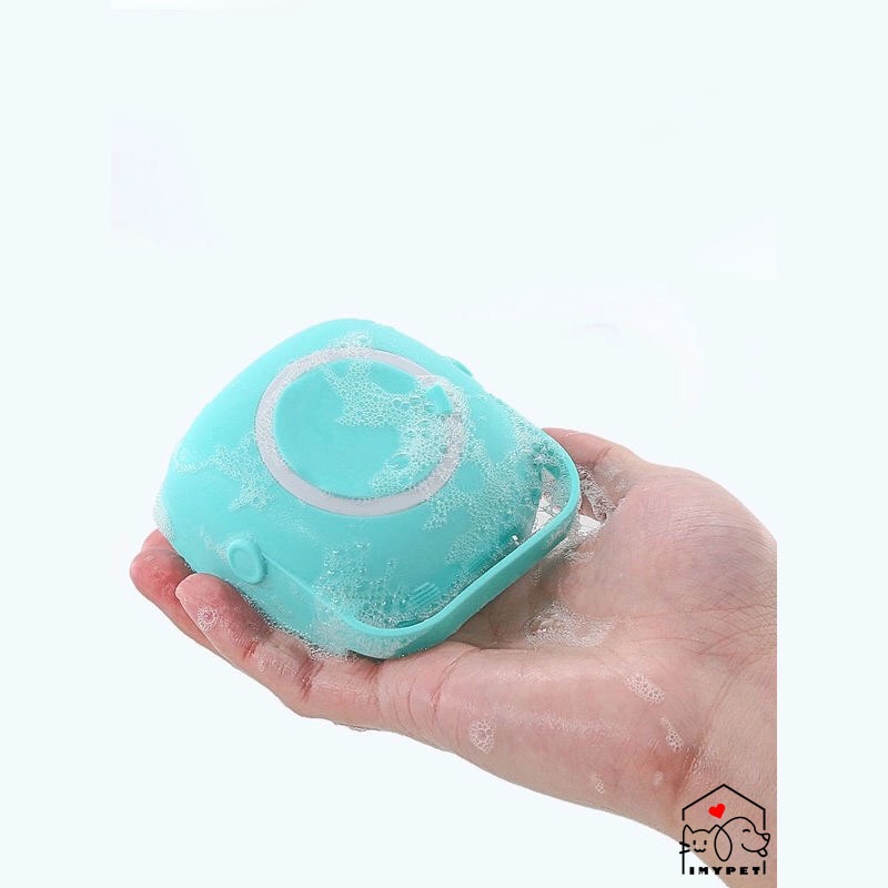 BÀN CHẢI TẮM SILICON GIÚP MÁT XA TẠO BỌT- BÔNG TẮM SILICON CÓ CHỖ ĐỰNG SỮA TẮM - T17