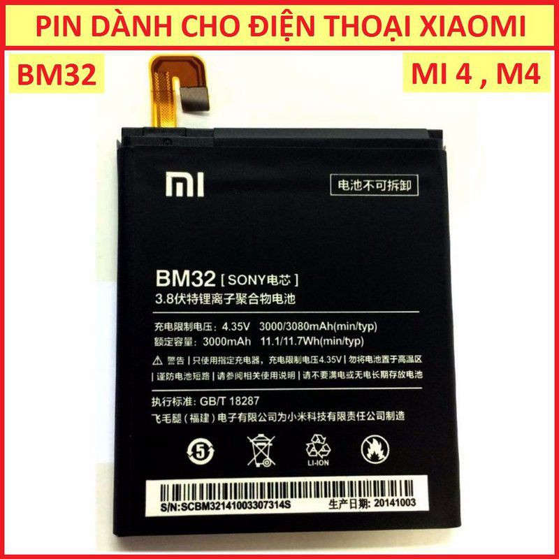 Pin Sạc Thay Thế Cho Xiaomi Mi4 - BM32 , Pin Xiaomi Mi4