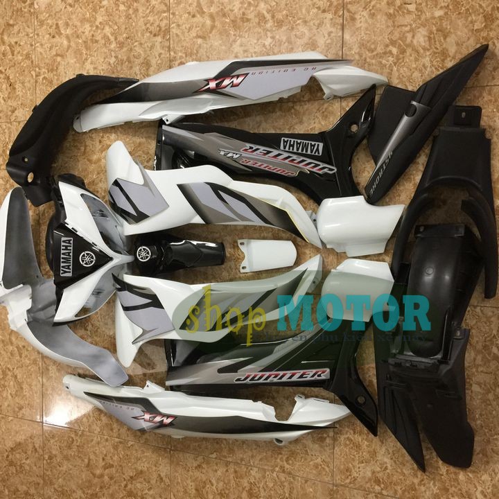 Bộ dàn áo xe Jupiter MX, Jupiter Gravita nhựa ABS cao cấp MÀU TRẮNG -B2103