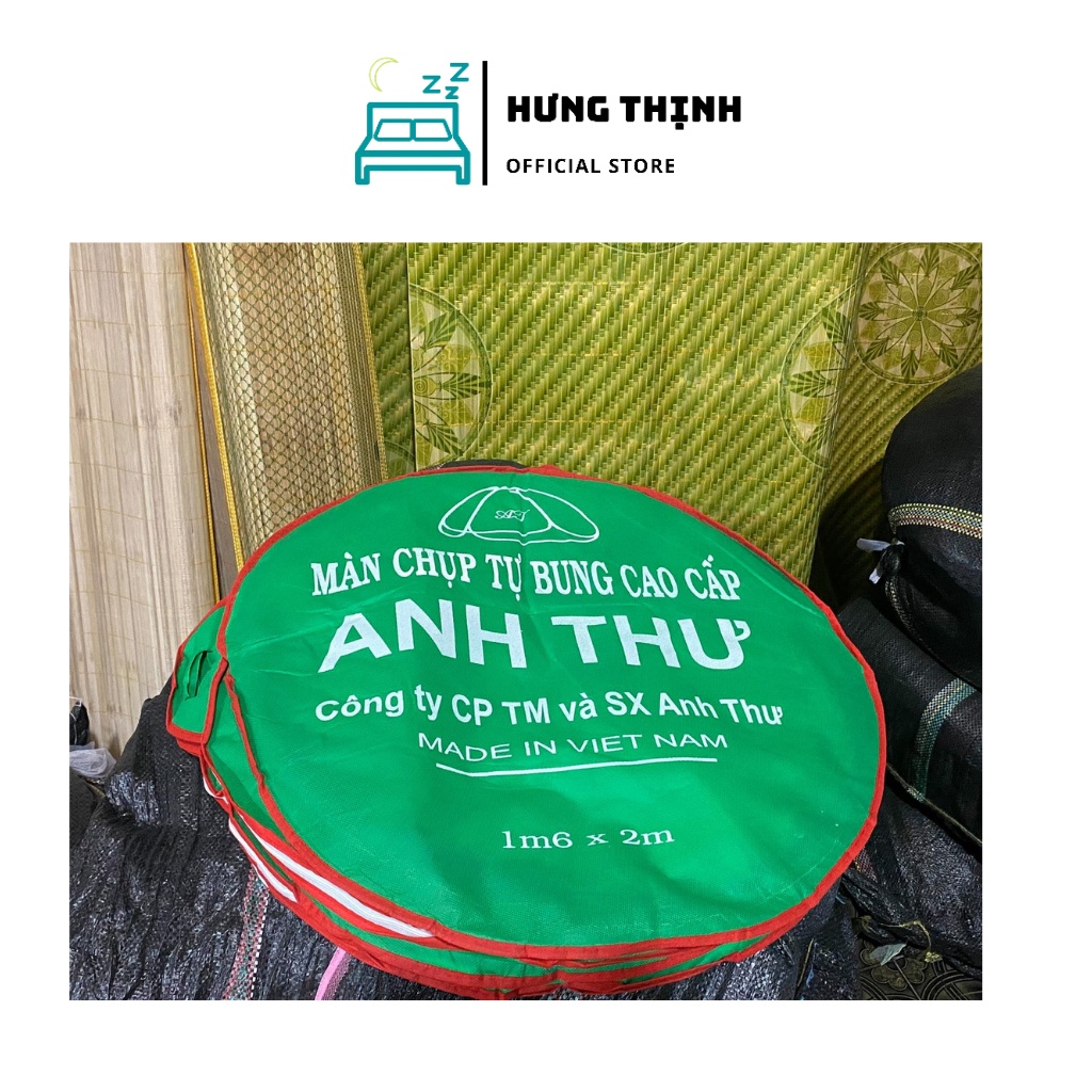 Màn chụp tự bung xếp gọn thông minh chống muỗi cao cấp cho người lớn 1m2 1m4 1m6 1m8 2m2 x 2m