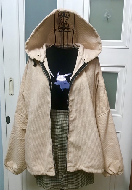 Áo khoác kaki nhung gân quảng châu tay cánh dơi form rộng unisex ulzzang nam nữ