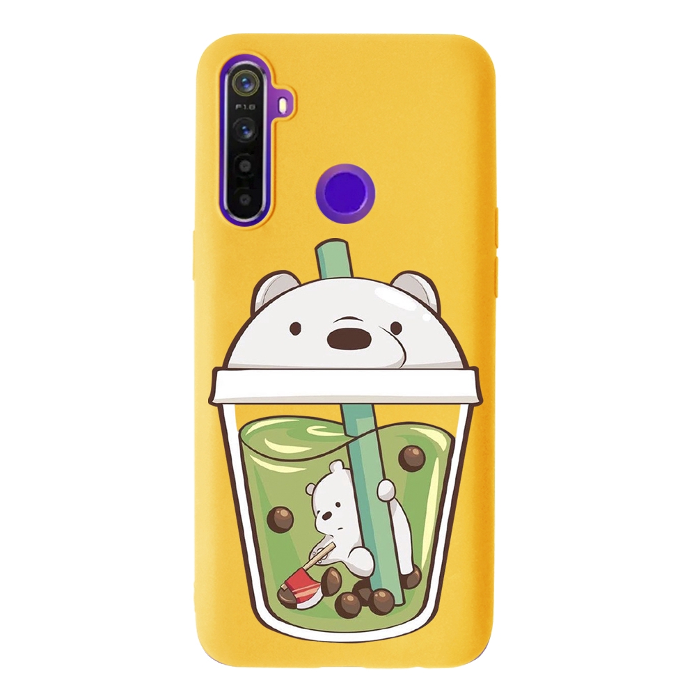 Ốp điện thoại họa tiết ly trà sữa hình con gấu cho OPPO A12 A3S A5S F9 A71 F11 A9 A5 A9 2020 F11 PRO A1K REALME 3 5 5 PRO | BigBuy360 - bigbuy360.vn