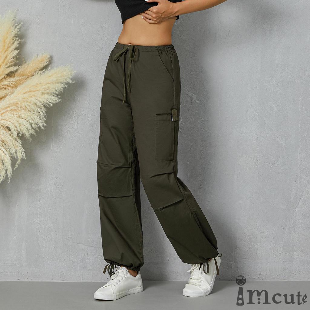 Quần Dài Nữ Ống Rộng Kiểu Dây Rút Màu Sắc Thời Trang Cá Tính