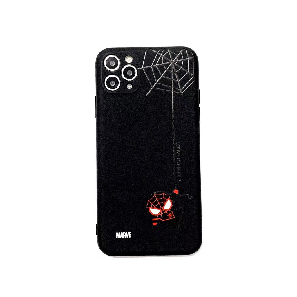 Ốp điện thoại TPU mềm màu kẹo trang trí chữ Spider man cho iPhone11 11Pro 11Promax 7Plus 8 X XS XR XSmax SE2020 Ốp iPhone Ốp lưng