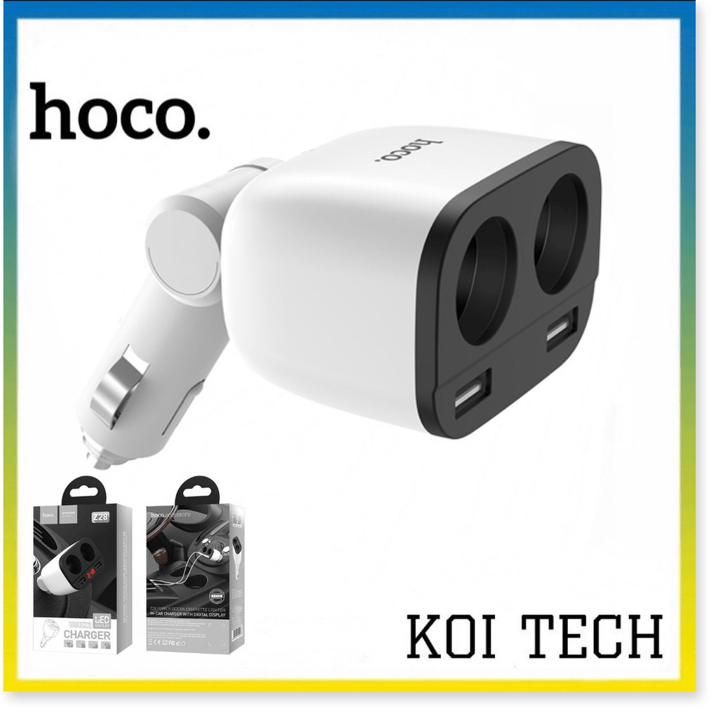 Tẩu sac nhanh 2.4 4 cổng sạc trên oto hoco z28 - củ sạc trên xe hơi 4 cổng sạc chống cháy nổ - vienthonghn