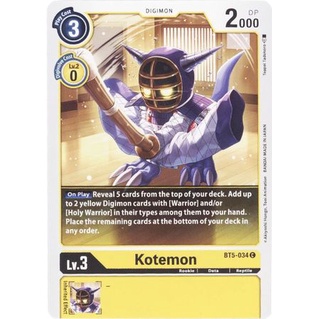Thẻ bài Digimon - TCG - Kotemon / BT5-034'