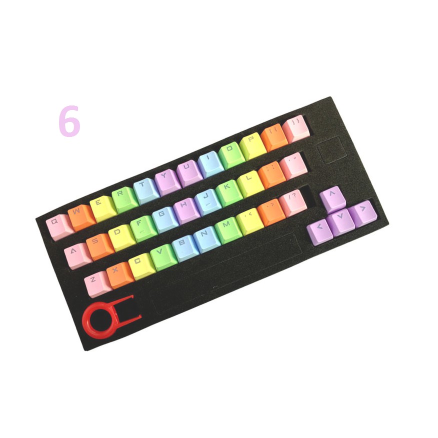 Keycap nút bàn phím PBT Rainbow 37keys xuyên led