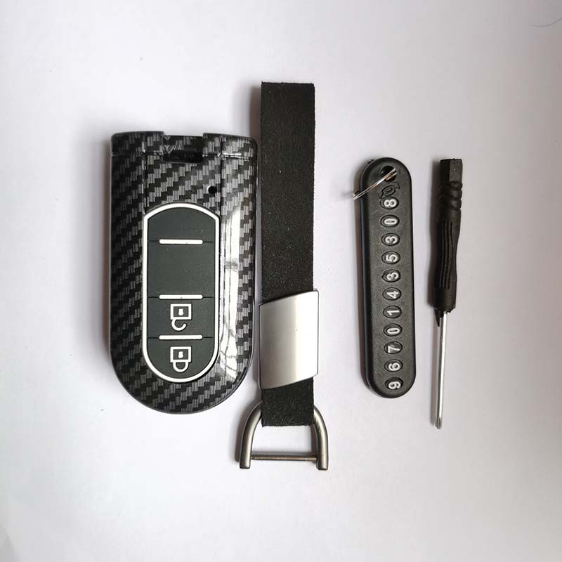 Vỏ bọc chìa khóa xe hơi Toyota Rush Wigo AT Gen 3 2019-2022 bằng sợi Carbon