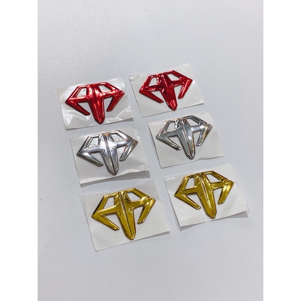 Decal logo nổi hình kim cương dán xe AB Airblade, tem chống nước không bay màu