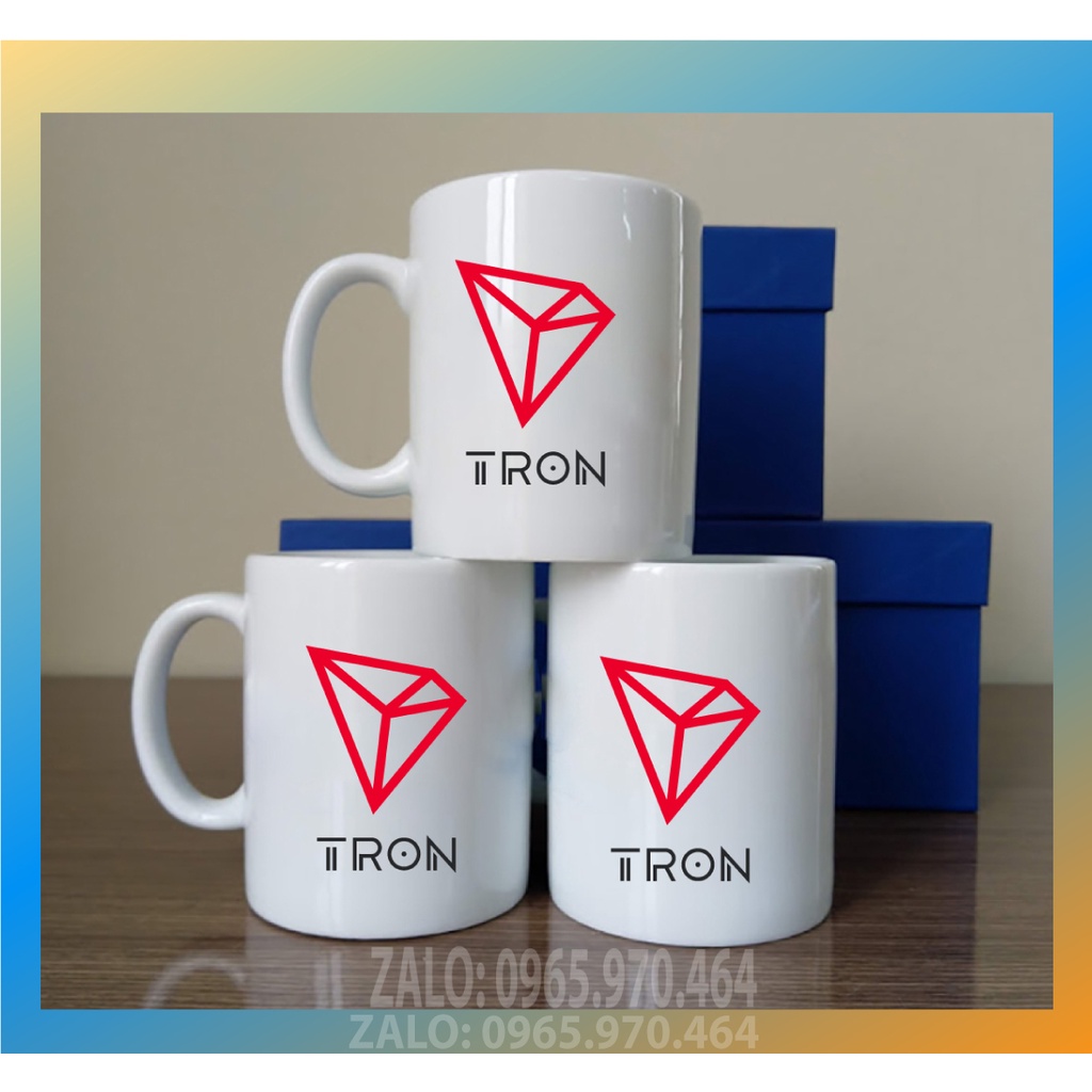 Ly Sứ Có Quai Họa Tiết Đồng Coin TRON (TRX) - In hình lên ly sứ, cốc theo yêu cầu của bạn - HÌNH LỚP, CÔNG TY