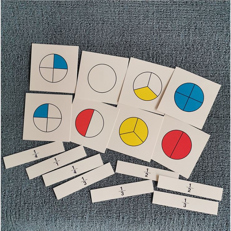 Thẻ học phân số Montessori (Cards for Large Fraction Skittles)