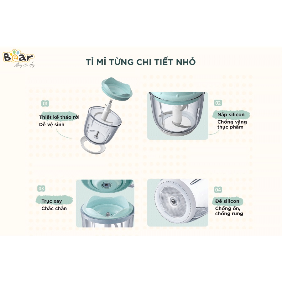 Máy xay sinh tố đa năng Bear GR-B03V2 bản quốc tế xay ăn dặm cho bé bảo hành 18 tháng