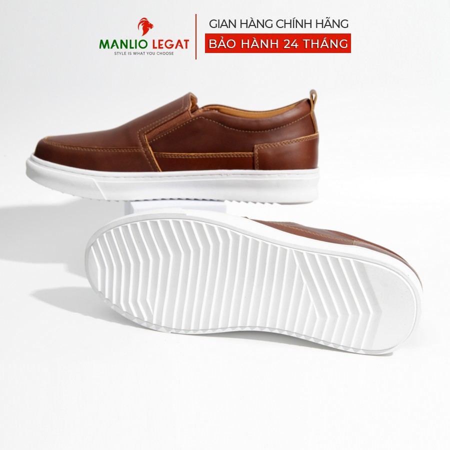 Giày lười nam Slip on nam da thật Manlio Legat màu nâu G1451-BN | BigBuy360 - bigbuy360.vn