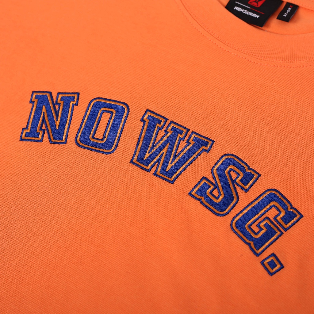 Áo thun NEEDS OF WISDOM Embroidered Uni Nowsg Tee - Orange - Local Brand Chính Hãng