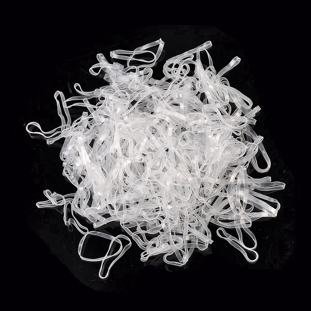 Set 500 Dây Thun Buộc Tóc Trong Suốt