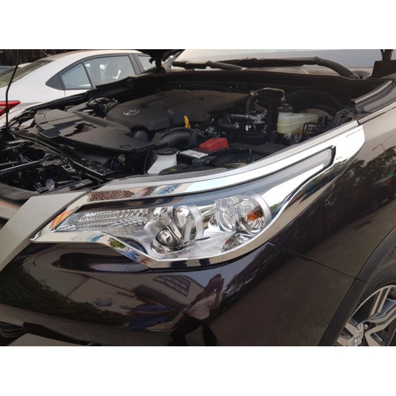 Ốp viền đèn pha, hậu xe Toyota Fortuner 2017- 2021 { HÀNG ĐẸP }