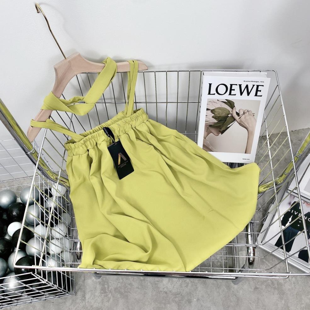 ĐẦM MAXI 2 DÂY XANH CỐM KÈM TUBAN ĐẦM SUÔNG THUNGH DÁNG DÀI