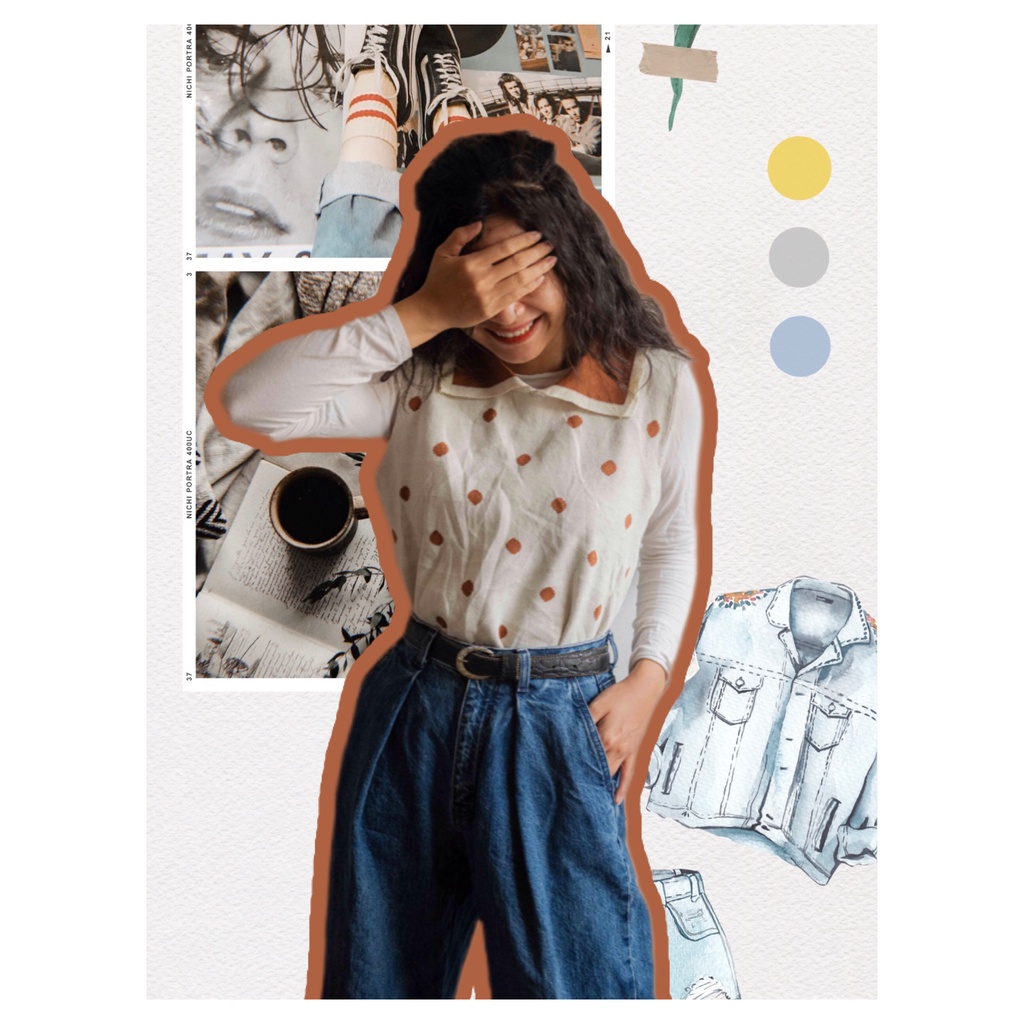 Gile len mỏng có cổ style vintage - GL02