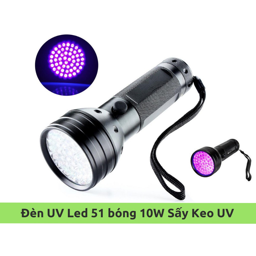 Đèn UV Led 51 bóng 10W Sấy Keo UV, Soi Tiền