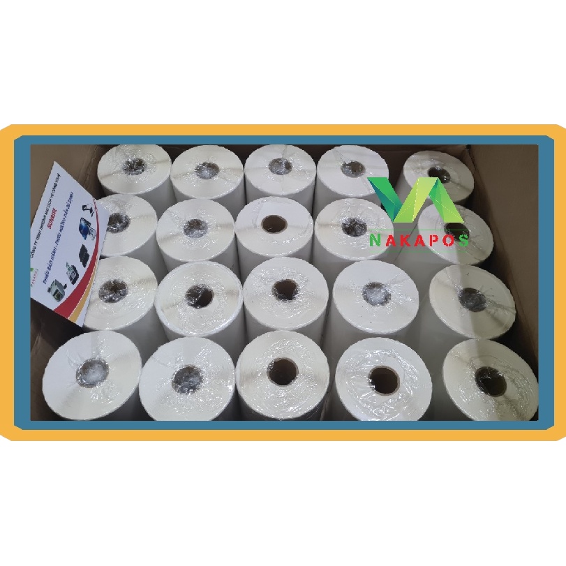 Combo 10 cuộn Giấy In Nhiệt Khổ A7 75x100mm in đơn hàng in nhiệt Có Sẵn Lớp keo dán