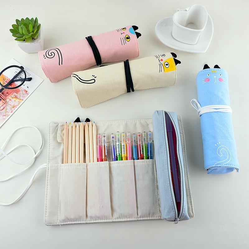 Túi đựng bút dạng cuộn hình hoạt hình đáng yêu