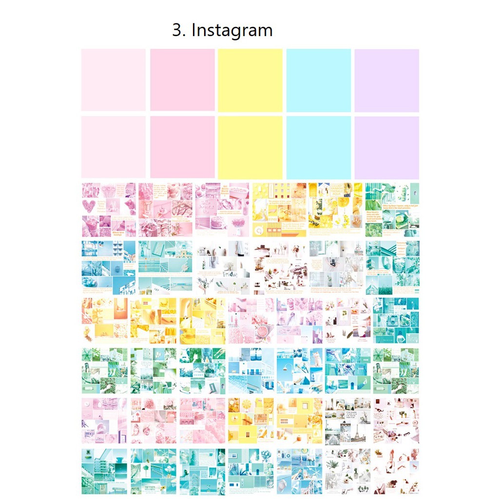 Set 50 tờ giấy mỹ thuật trang trí planner (KHÔNG KEO DÍNH)