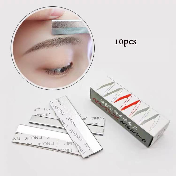 [Hàng mới về] Set 10 dao cạo lông mày bằng thép không gỉ đa năng