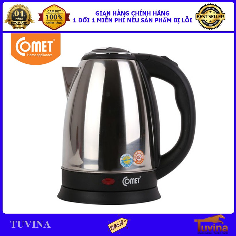 Ấm Siêu Tốc Comet CM8217 1.8 Lít - Hàng Chính Hãng (Bảo Hành 12 Tháng)