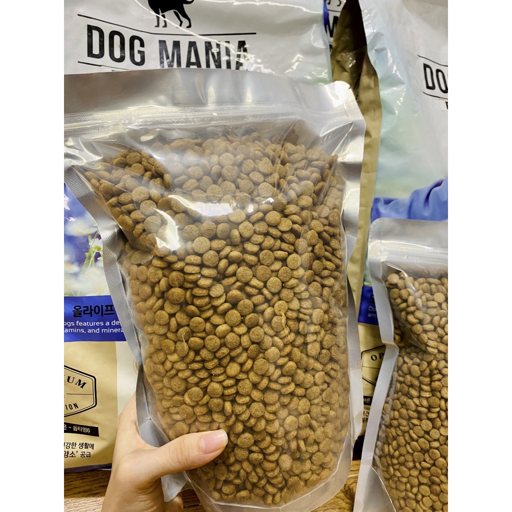 [DATE 2023] Thức ăn hạt cho chó trên 1 tuổi DOG MANIA 1kg- giảm mùi hôi của phân, nguyên liệu cao cấp