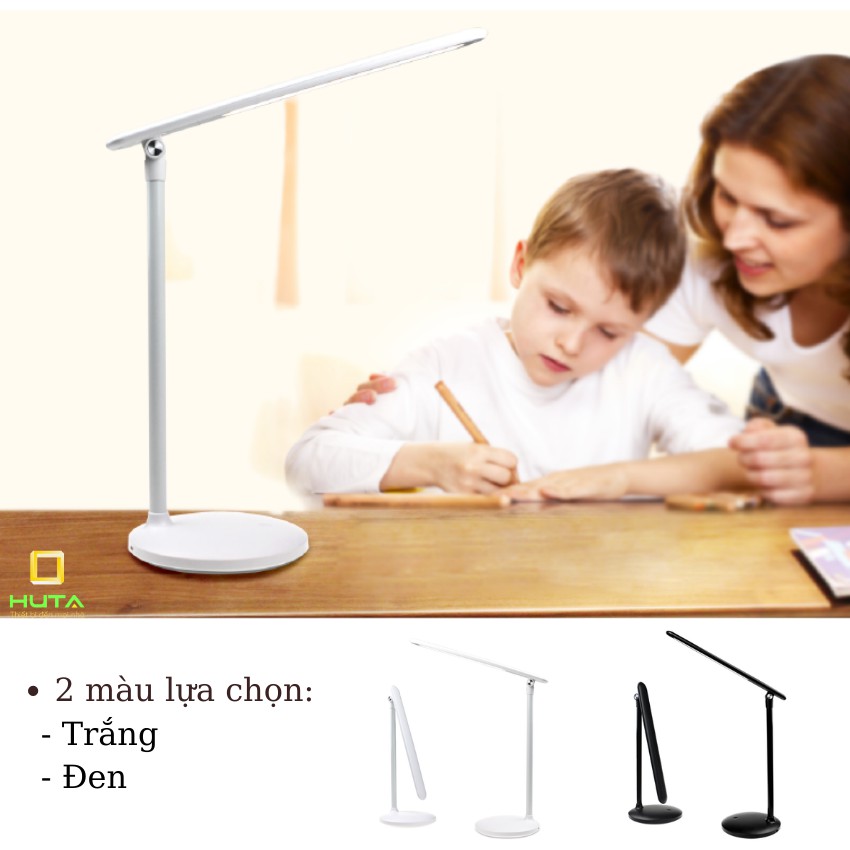 Đèn Bàn Làm Việc Cao Cấp, Tăng Giảm Màu Sắc, Ánh Sáng, Bóng Led, Pin Sạc Tích Điện, Dùng Làm Đèn Học - HUTA Shop