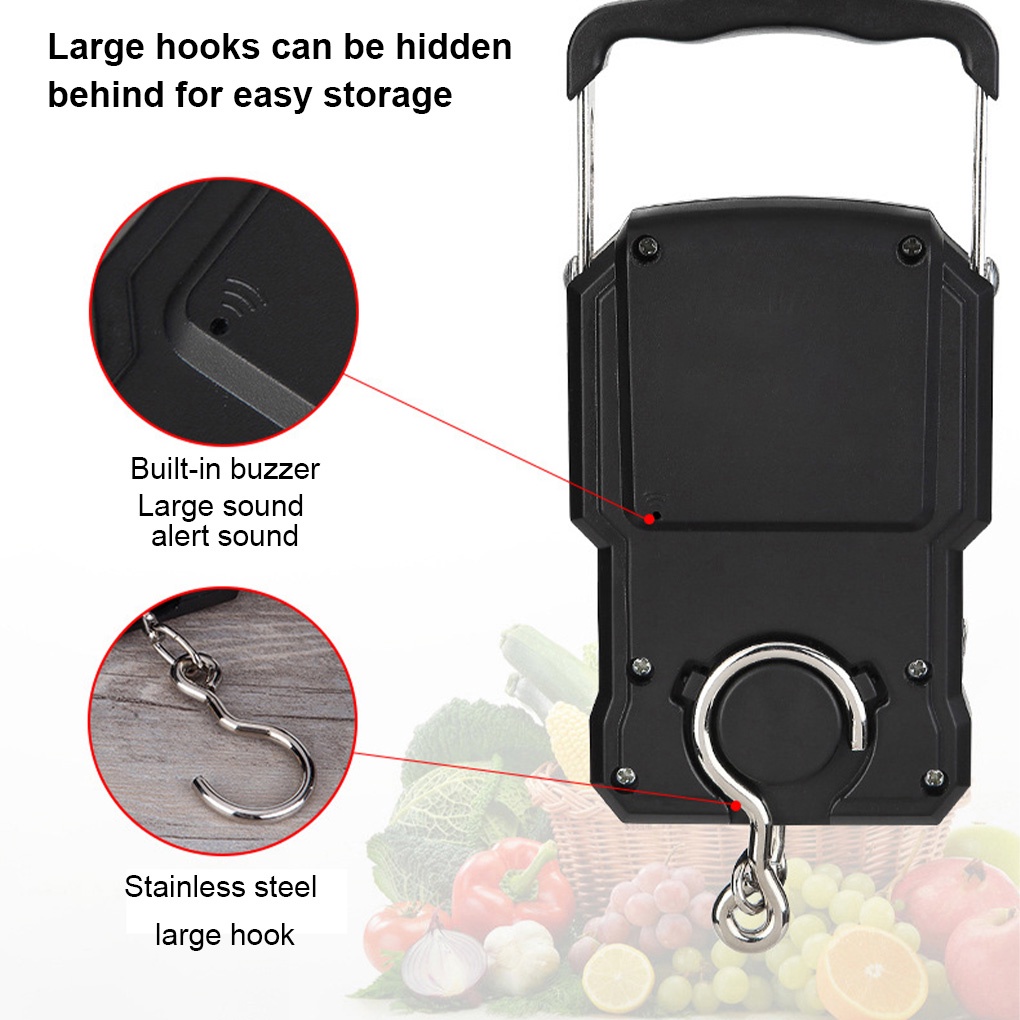 [Voll]Fishing *Scale *75kg/10g *LCD Digital [Temperature Display] Electronic [Backlight]![Backlit] Portable Travel