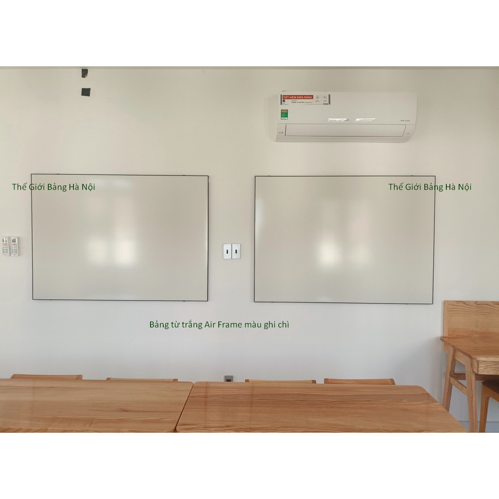 Bảng Từ Trắng Hàn Quốc Kích Thước 80x120cm - Khung Air Frame Mới - Khung mảnh chỉ 5mm bám vào bề mặt bảng