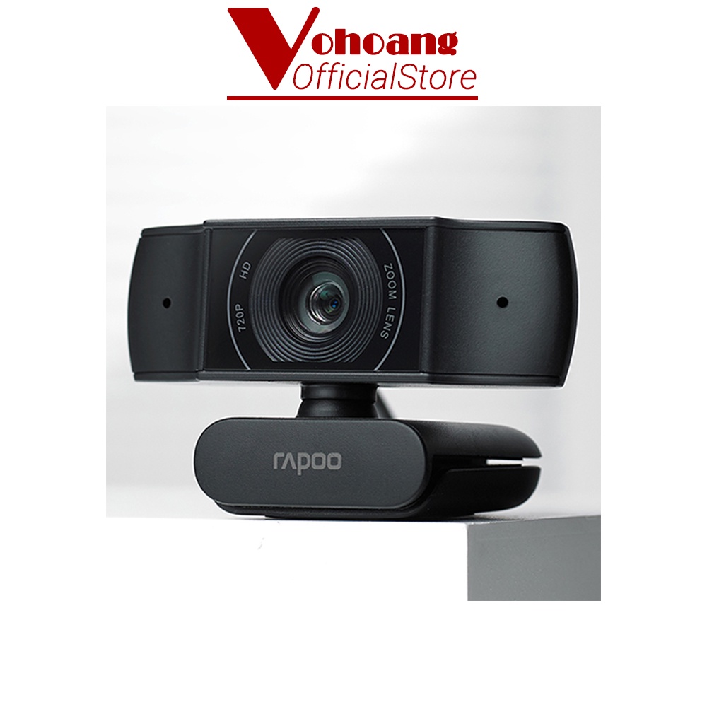 Webcam HD Rapoo C200 độ phân giải 720p xoay 360 độ học tập, làm việc, họp online