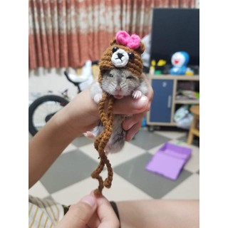 NÓN GẤU NƠ HỒNG CHO HAMSTER, CHUỘT, BỌ Ú...
