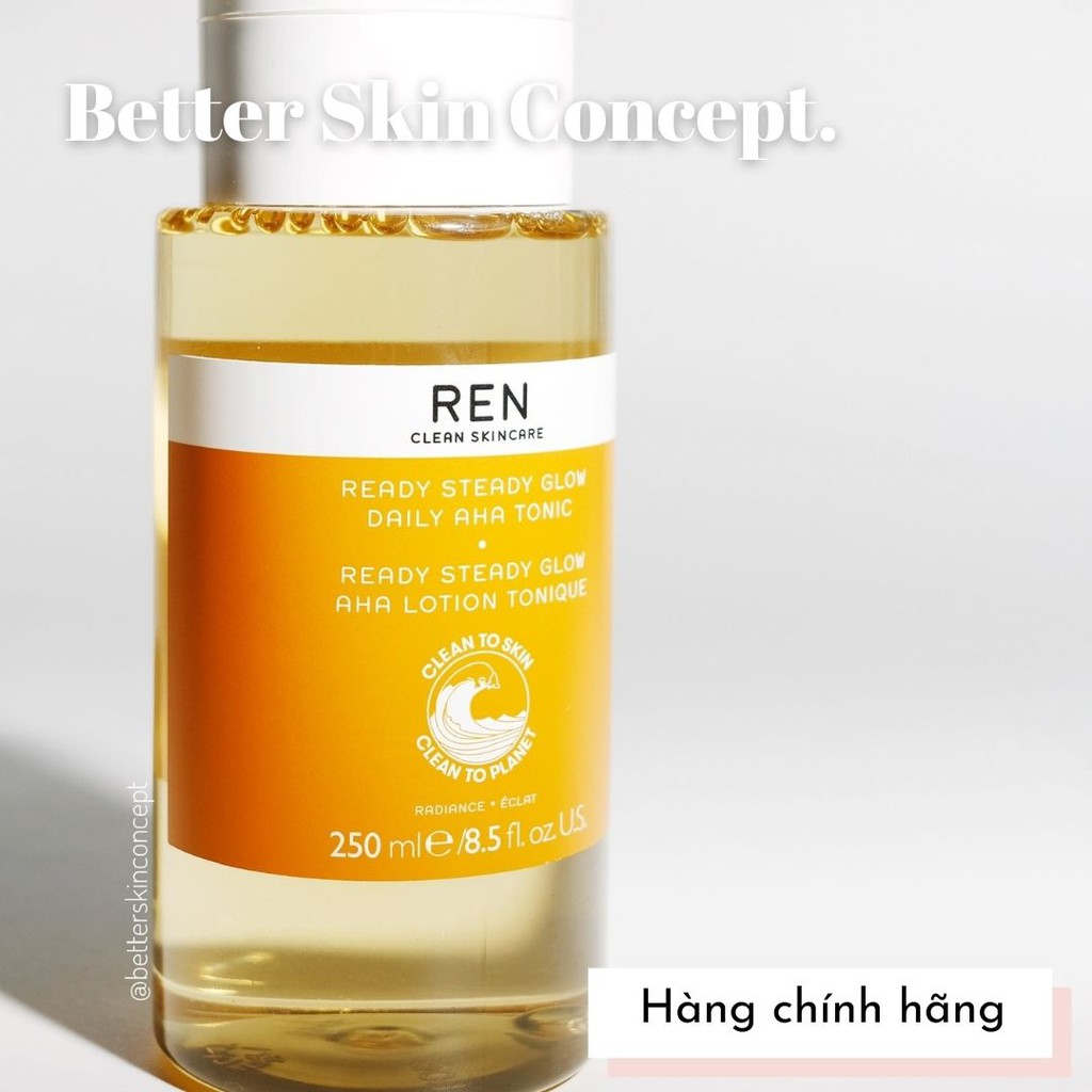 REN Skincare Glow Daily AHA Tonic - Toner tẩy da chết hóa học AHA/BHA