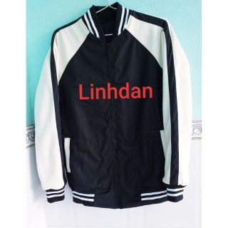 áo khoác bomber nam đẹp 2 màu đen trắng dễ phối đồ