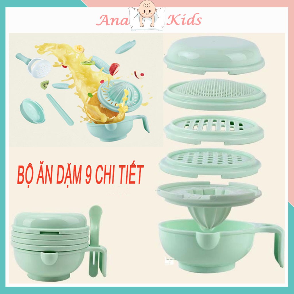 Bộ chế biến ăn dặm đa năng kiểu nhật cho bé, thiết kế thông minh với nhiều khay tần - siêu gọn - siêu nhẹ