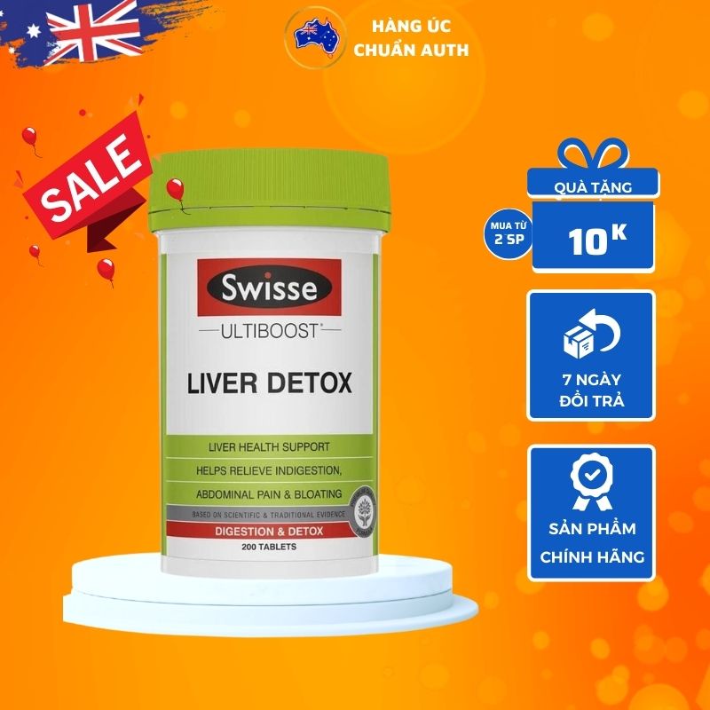 Viên uống bổ gan và thải độc gan Swisse Ultiboost Liver Detox 200 viên của Úc (SP2)