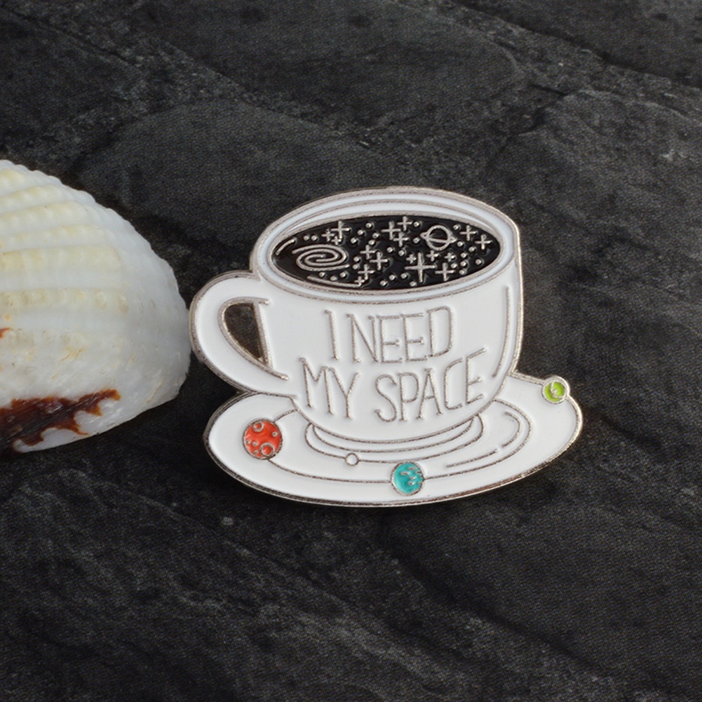 Ghim cài áo kim loại tạo hình tách cà phê thời trang Unisex